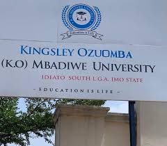 Kingsley Ozumba Mbadiwe University Ogboko, Imo State (KOMU) School Fees, Hostel Accommodation, Admission Requirements and List Of Courses Offered